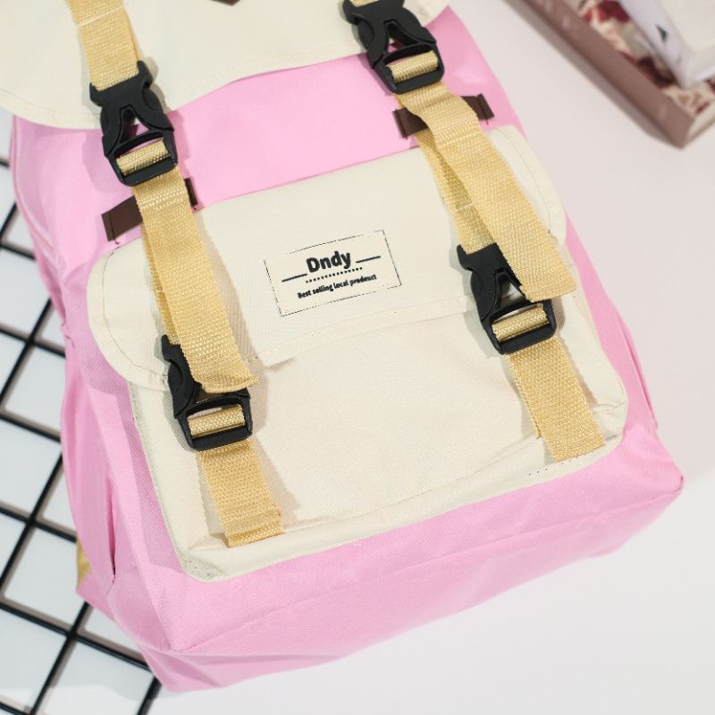 Tas Ransel Punggung Sekolah Korea Trendy Fashion Logo