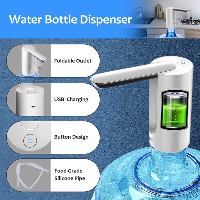 Automatic Folding Water Dispenser Electric Water Pump USB Rechargeable Portable Drink Dispenser For Bottle Barreled Kettle