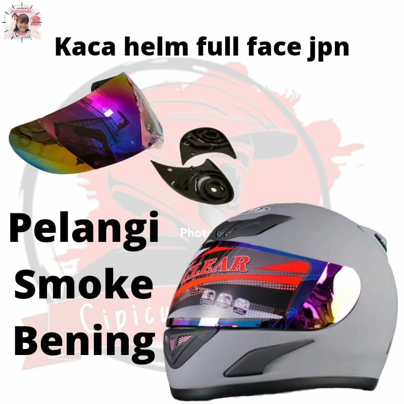kaca helm JPN full face + rachet motif maupun yang polos visor helmet