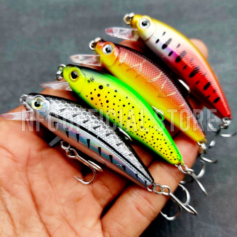 Lure Minnow Sinking 6,5 cm 10 gram Treble Hook 3X Strong BEST KILLER ACTION Long Cast