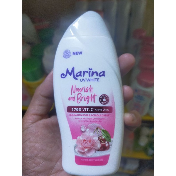 marina hand &amp; body lotion uv white nourish &amp; bright 92 ml