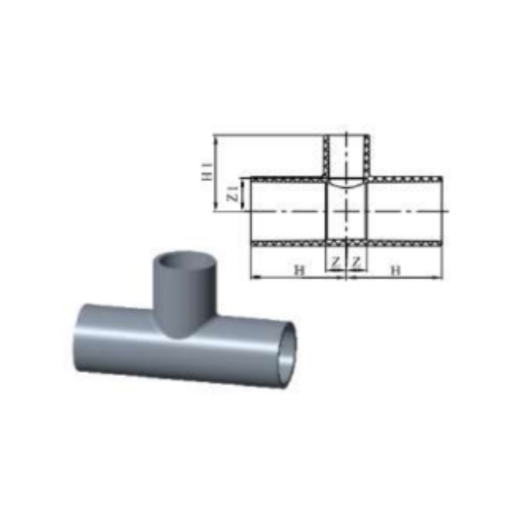 Lesso Reducing Tee (AW) 2&quot;X1&quot; / Reducing Tee (AW) 2&quot;X1 inch / Sambungan Pipa AW LESSO / Pipa PVC Fittings