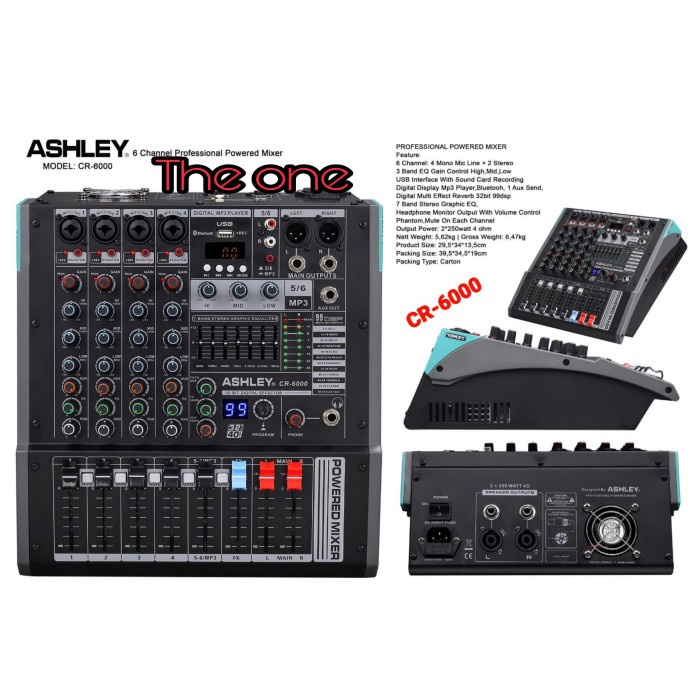 Mix Power Mixer Ashley Cr6000 Cr 6000 6 Channel Original