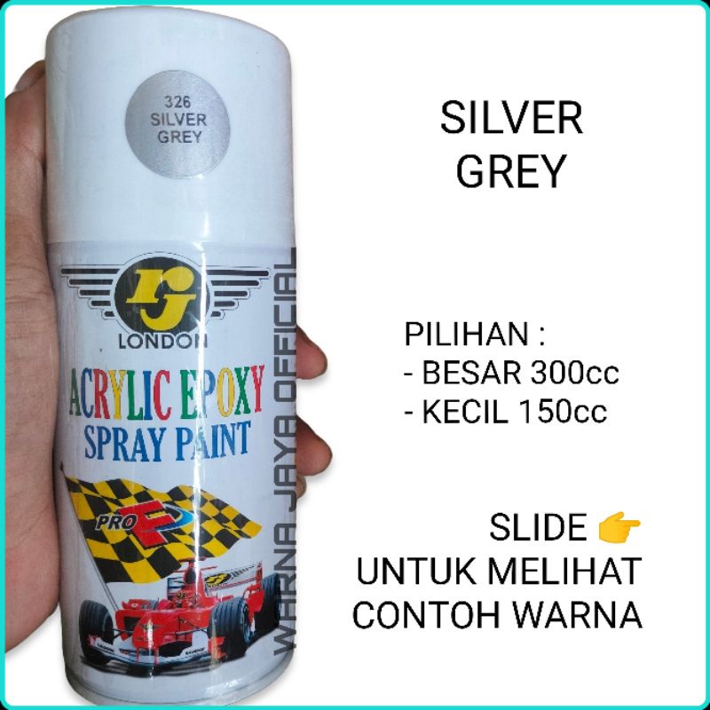 SILVER ABU - Cat Kaleng Semprot Pilok Pilox Pylox RJ London Silver ke Abu Abuan Silfer Tua Abu Abu M