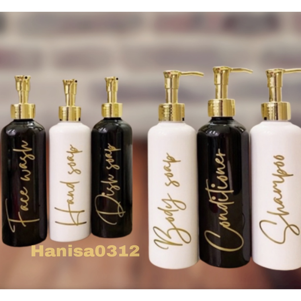 Botol Pump 250ml Putih Glossy Pump Lotion Gold / Botol Refill 250ml Tempat Sabun Cair