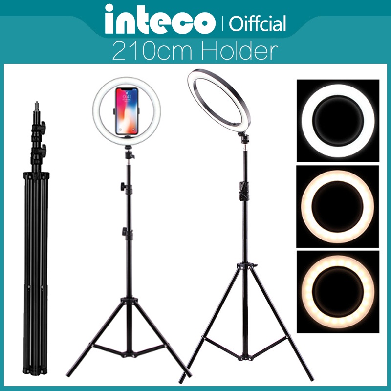 Tripod 2.1 Meter Ringlight 26cm Make Up Vlog Lampu Ringlight Holder