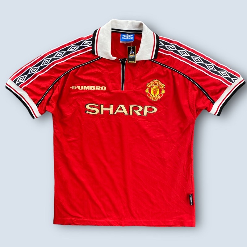 vintage jersey manchester united (mu) 1998-1999 lengan pendek original