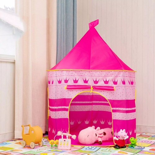 BARANG BARU Tenda Anak Mainan Model Castle Kids Biru dan Pink Gratis Matras Anak Tenda Praktis Camping Indoor Outdoor JUMBO