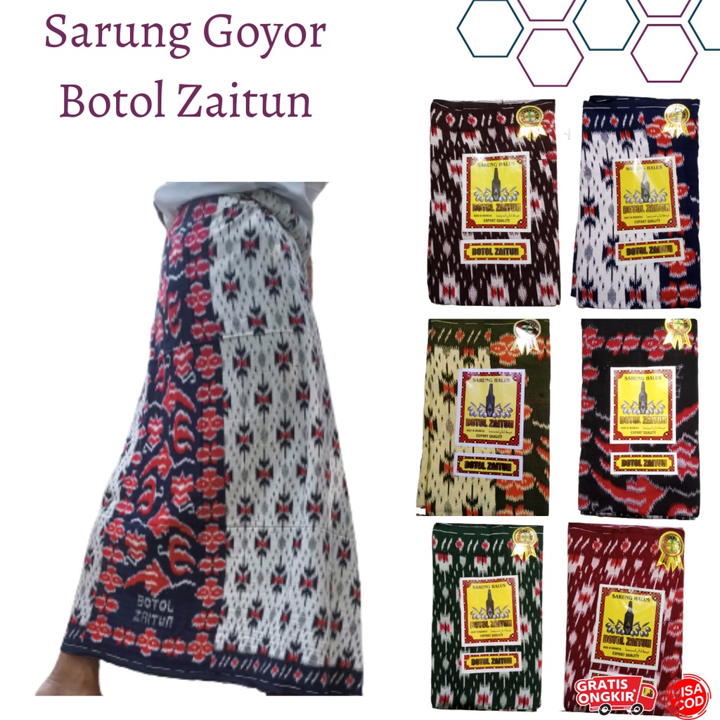 Sarung Goyor Botol Zaitun Hijau, Sarung Goyor Print Motif Goyor, Sarung Murah!!!