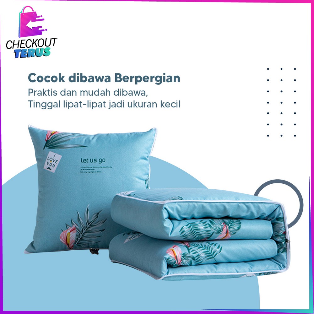 CT C595 Balmut Bantal Selimut 2IN1 Bisa Lipat Praktis Bantal Tidur Set Motif Karakter Kartun Blanket Bantal Travel Dewasa Anak