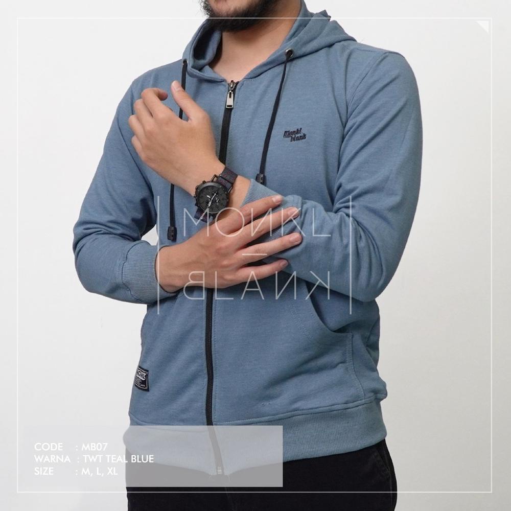 SWEATER HOODIE BERESLETING MEREK MONKL BLANK BAHAN BABY TERRY HANGAT, LEMBUT TIDAK BERBULU MB-07