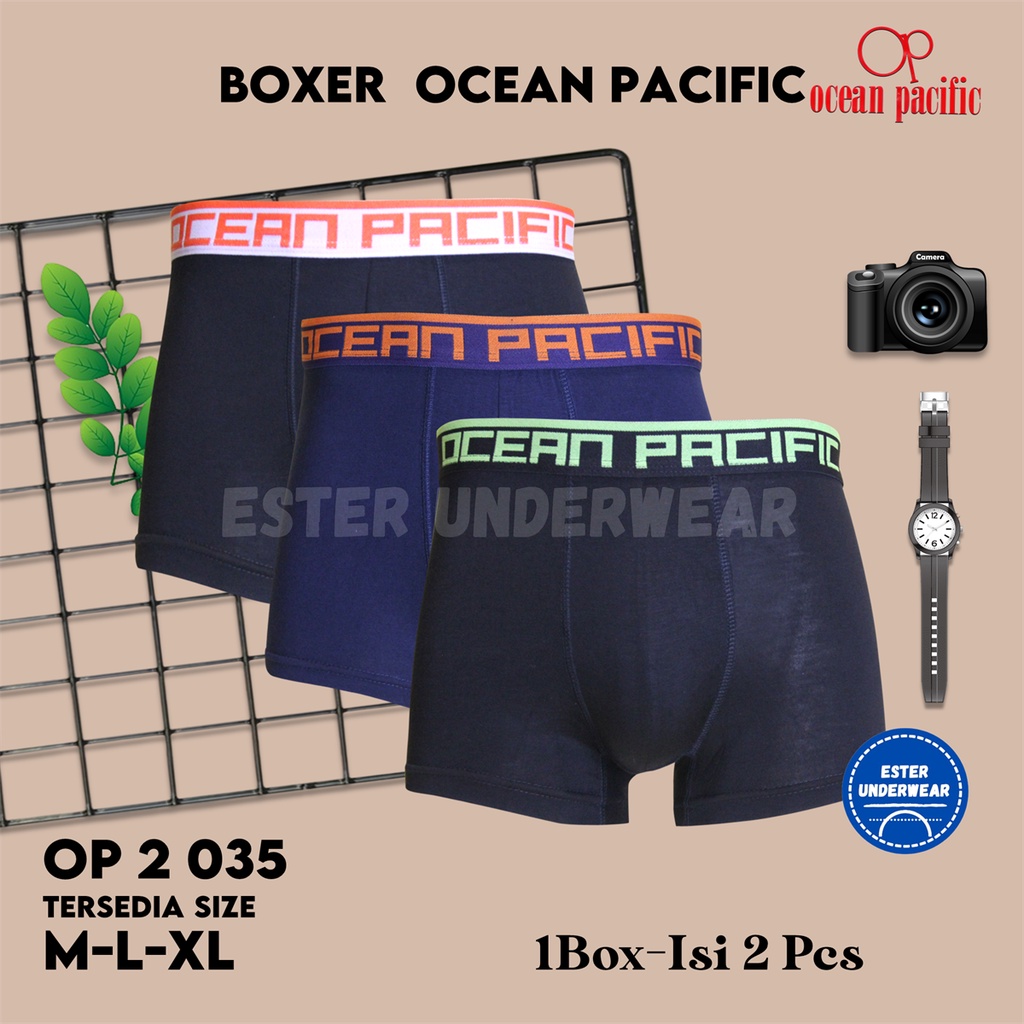 CELANA DALAM BOXER OCEAN PASIFIC OP 2 035 ISI 2 BAHAN MODAL