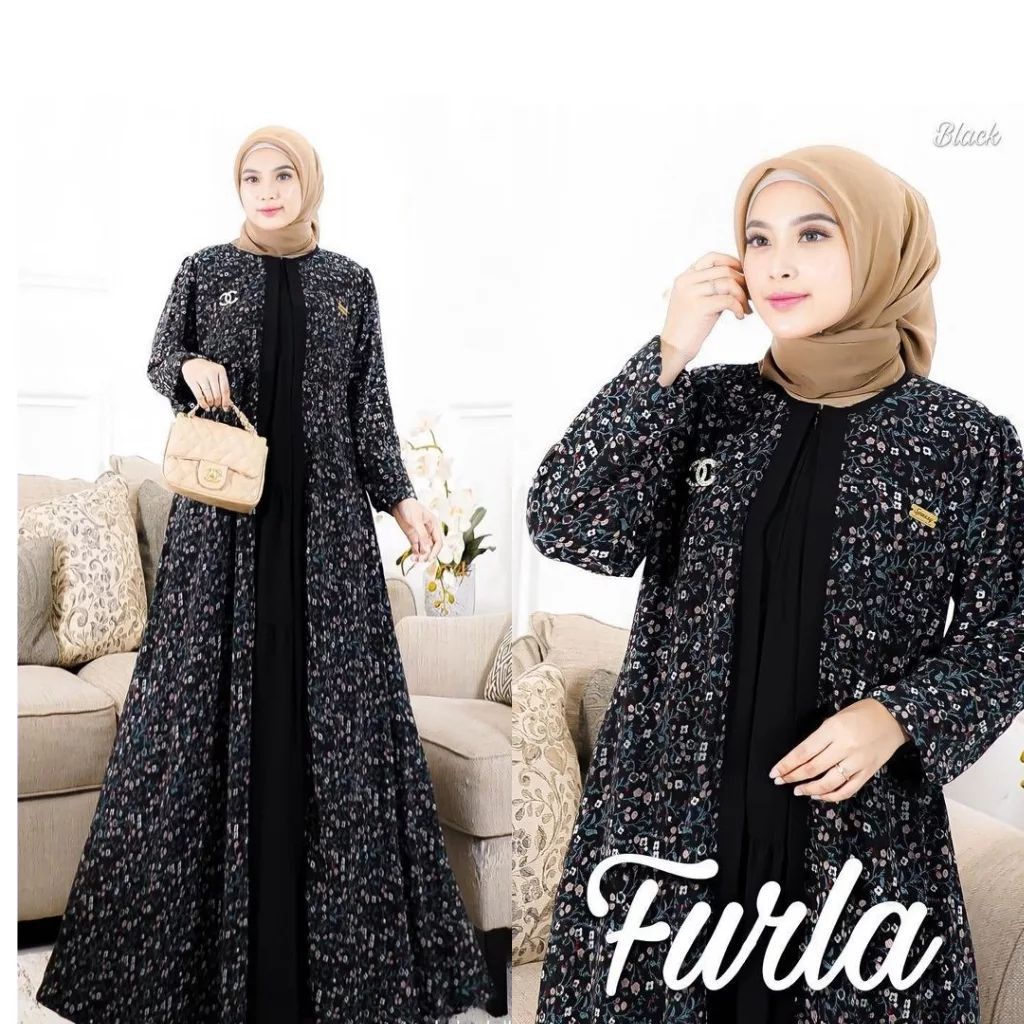 Gamis Furla Dress Bahan Ceruti Babydoll - Baju Gamis Jumbo - Bahan Adem  Gamis Kondangan / Dress Pesta / Baju Muslim Wanita Terbaru 2023