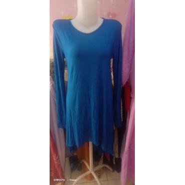 tunik spandek biru elektrik