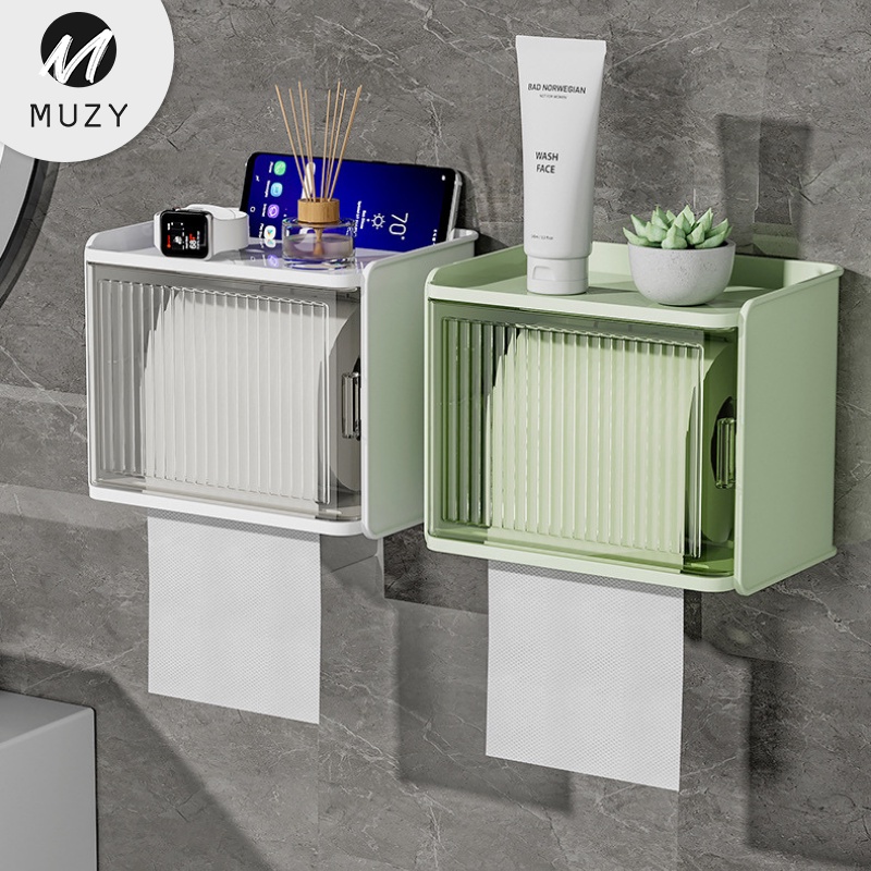 Muzy Kotak Tisue tempat Tisue Dinding Dapur Toilet Kotak Tisu Serbaguna Wall Stick Box HSB657