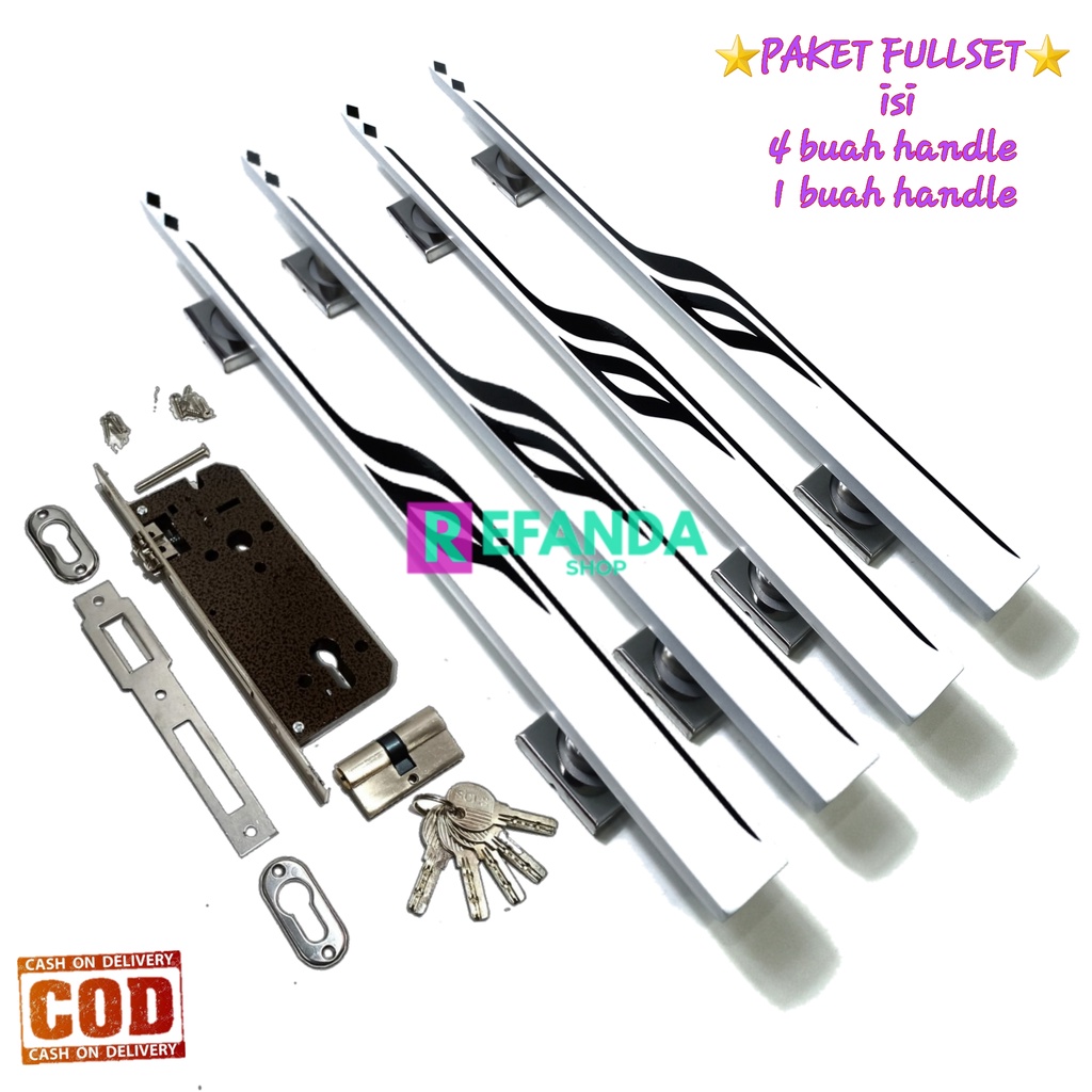 body slot rumah kunci dan 4 buah gagang tarikan handle pintu rumah panjang 33cm 45cm dan 60cm untuk 