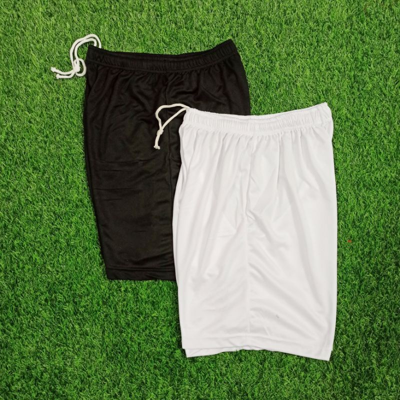 Celana Pendek Futsal Bola Pria Jersey Olahraga Dewasa Custom Polos Hitam Putih Bahan Dryfit Milano