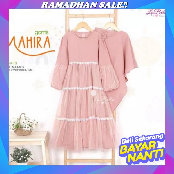 Gamis Kaftan Anak Tanggung Perempuan Umur 7 8 9 10 11 12 Tahun Khalisa Kaftan Bahan Crinkle Airflow 