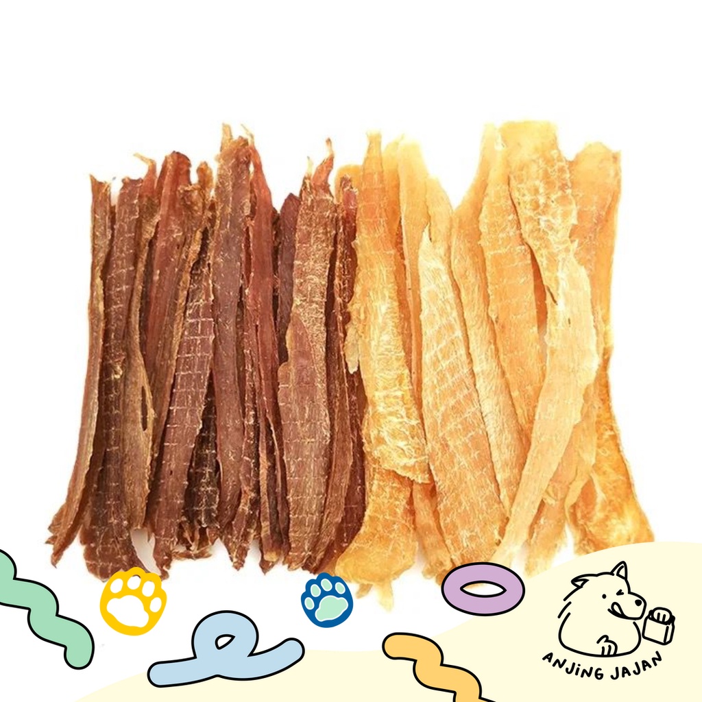 [PROMO] Chew &amp; Bark Natural Dried Chicken &amp; Duck Jerky | Snack Anjing | Cemilan Anjing Ayam Bebek Kering | Treats Anjing