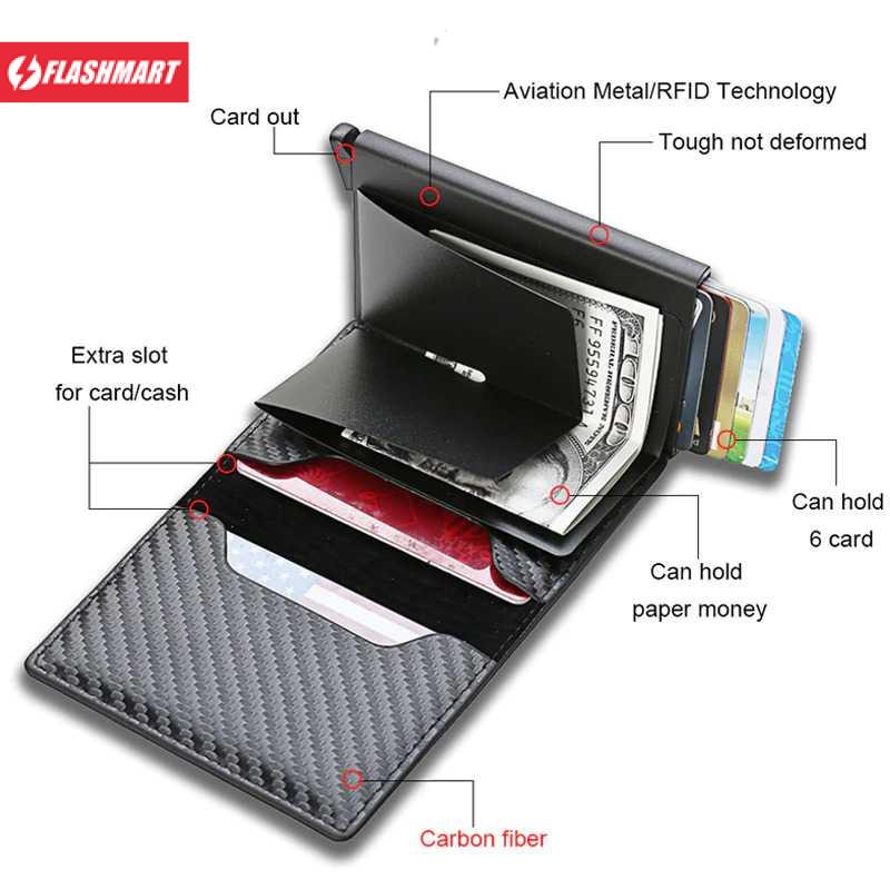 Flashmart Dompet Kartu Anti RFID Card Wallet with AirTag Slot - M218