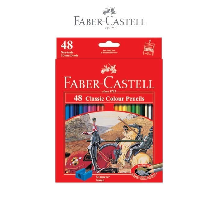 Classic Colour Pencils / Pensil Warna Faber-Castell 48 Warna / 115858 48L / Panjang