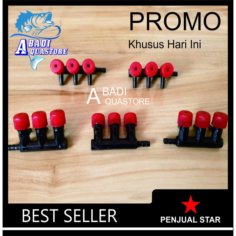 Kran Aerator Cabang 3 - Pengatur Udara - Pengatur Gelembung -Kran Cabang 3