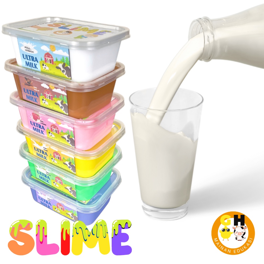 Slime Ultramilk 200ml Aroma Susu BONUS slime activator Tofu Slime Jiggly by GHEduPlay