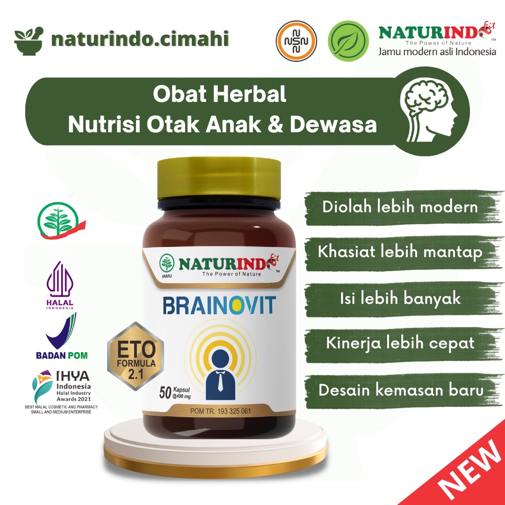Brainovit Vitamin Nutrisi Kecerdasan Otak Anak 50 Kapsul Daya Ingat Remaja Dewasa Cegah Pikun Demens