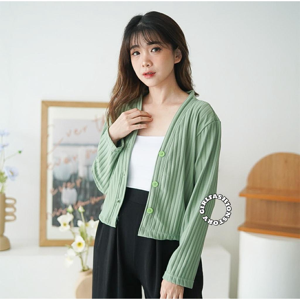 GFS AKEMI HORNET KNIT CROP CARDIGAN