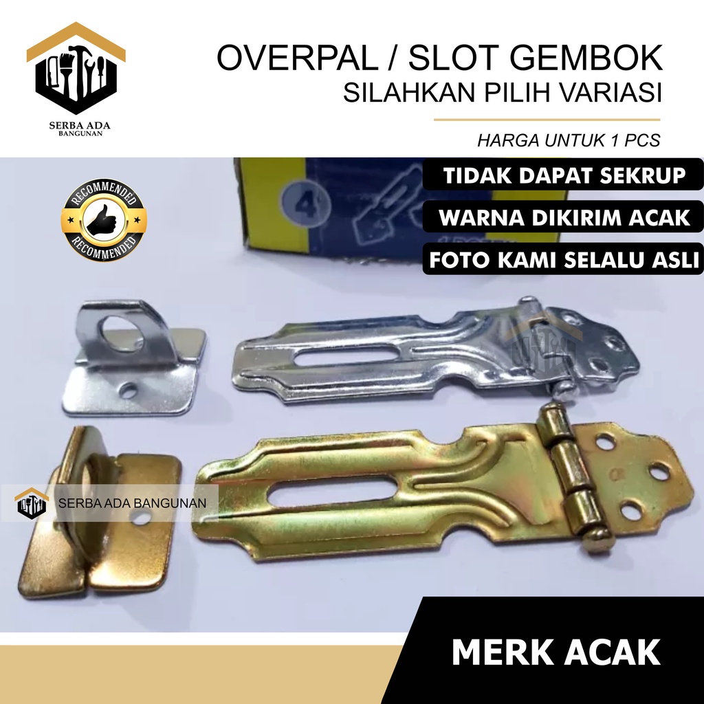 Overpal plat tempat gembok 2,5&quot; inch | 3&quot; inch | 4&quot; inch putih murah / overval