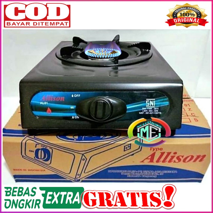 KOMPOR GAS STAINLESS ALLISON 1 TUNGKU KUAT STOVE BURNER KUNINGANSNI bergaransi resmi