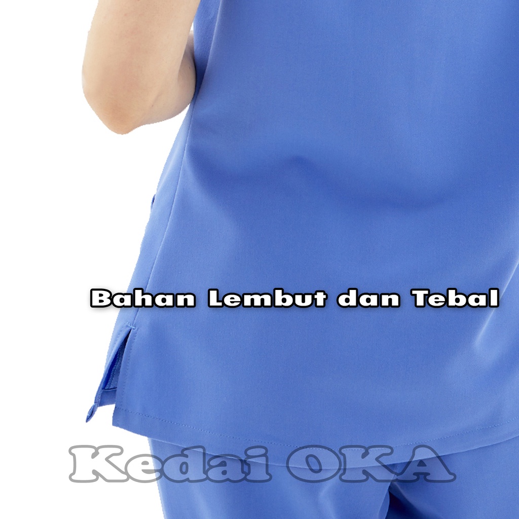 Baju Ok Medis Terbaru - Baju Jaga Dokter/Perawat - Baju OK Lengan Pendek - Bahan Amaerican Drill-Scrub Ok - Baju Perawat - Baju Jaga Oka - Seragam Medis