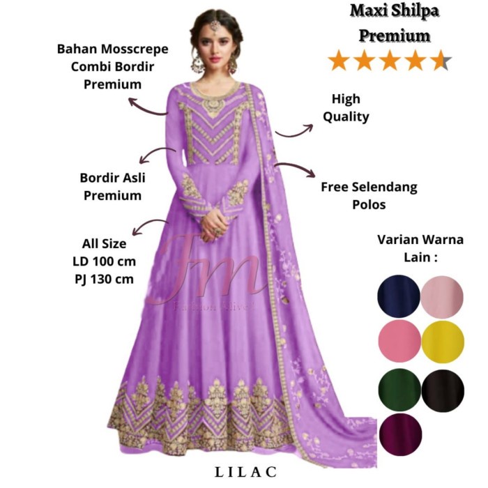 Femme Ols - Maxi Shilpa / Baju Gamis / Baju India /Maxi Fashion Wanita