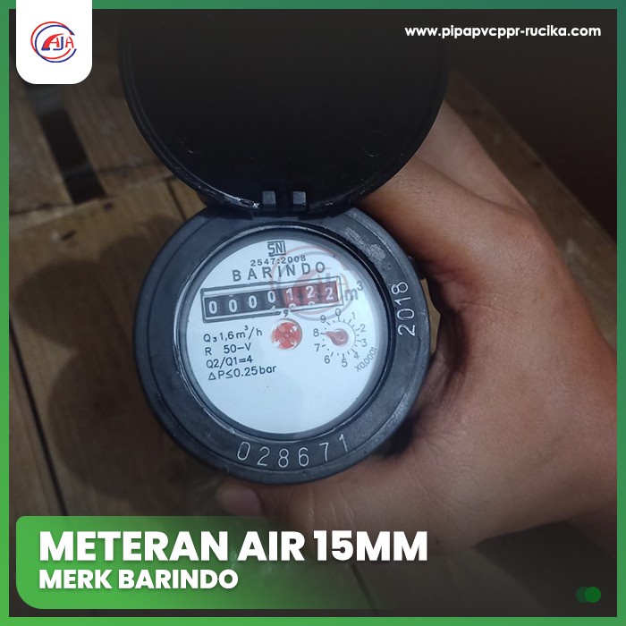 Terlaris Ukur Meteran Air 15Mm (1/2 Inch) Barindo / Water Meter 15Mm / Merk Barindo