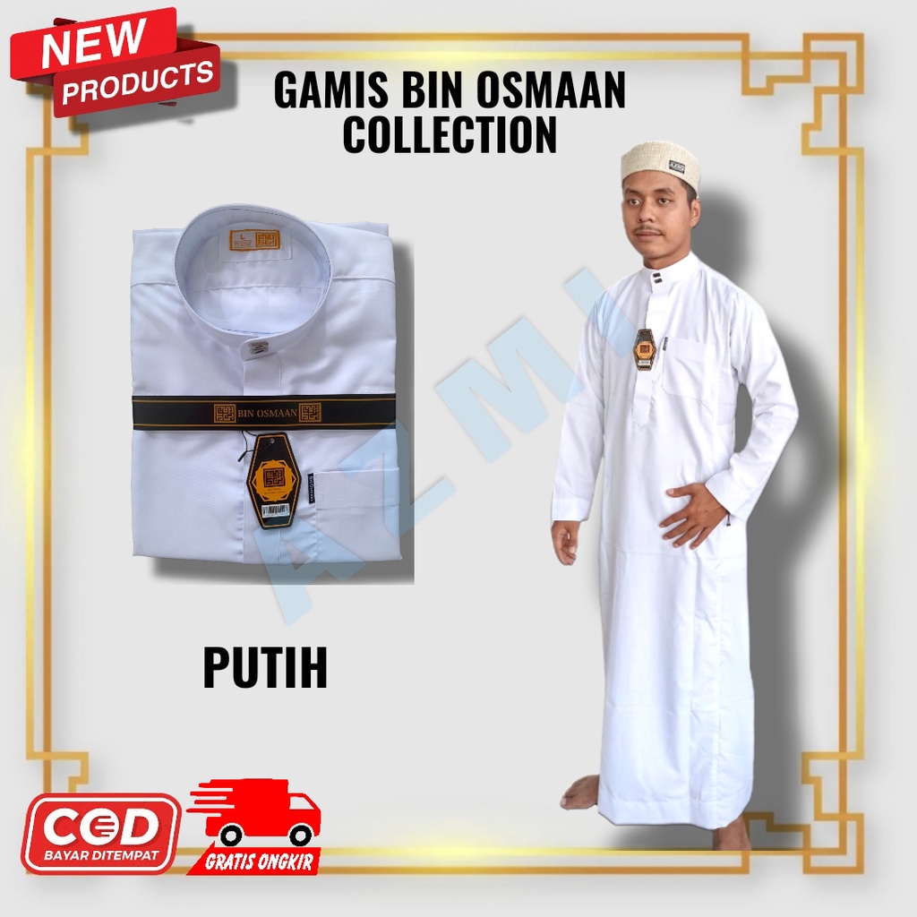 (ALL 1) Jubah Pria Gamis Pria Bin Usman Jubbah Mewah Model Terbaru Gamis Bin Osmaan