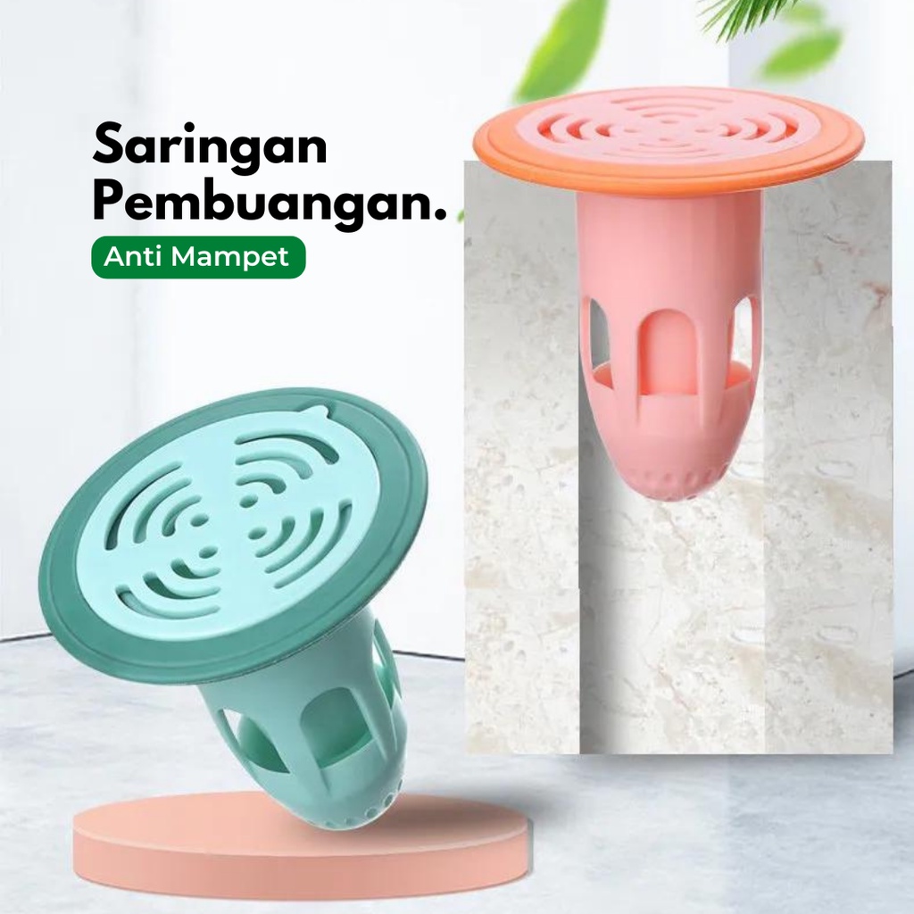 TRS - Saringan Penutup Lubang Pembuangan Air Kamar Mandi / Penyaring Kotoran Saluran Wastafel Anti Mampet Drainase Lantai Toilet Anti Bau Kecoa Penyaring Drainase