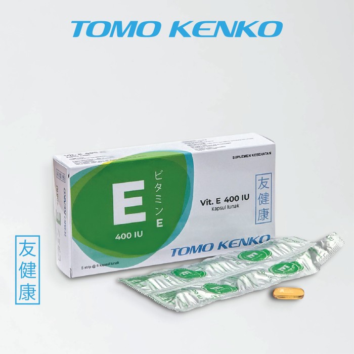 [SALE] Tomo Kenko Vitamin E 400UI / Vitamin Kulit Per Strip / Vitamin E 400 UI