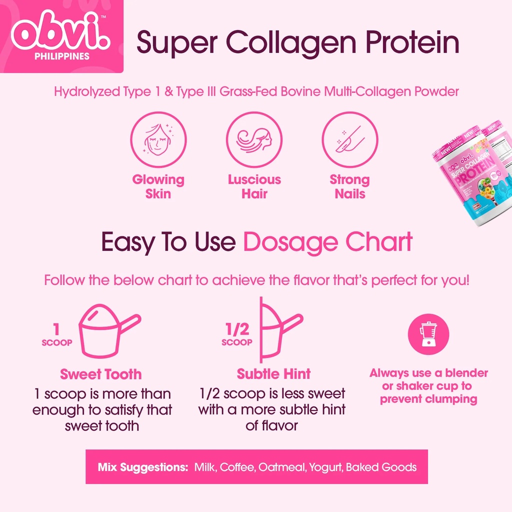 Obvi Super Collagen Protein 30 Servings 337 Gram Peptides Collagen Vital Protein