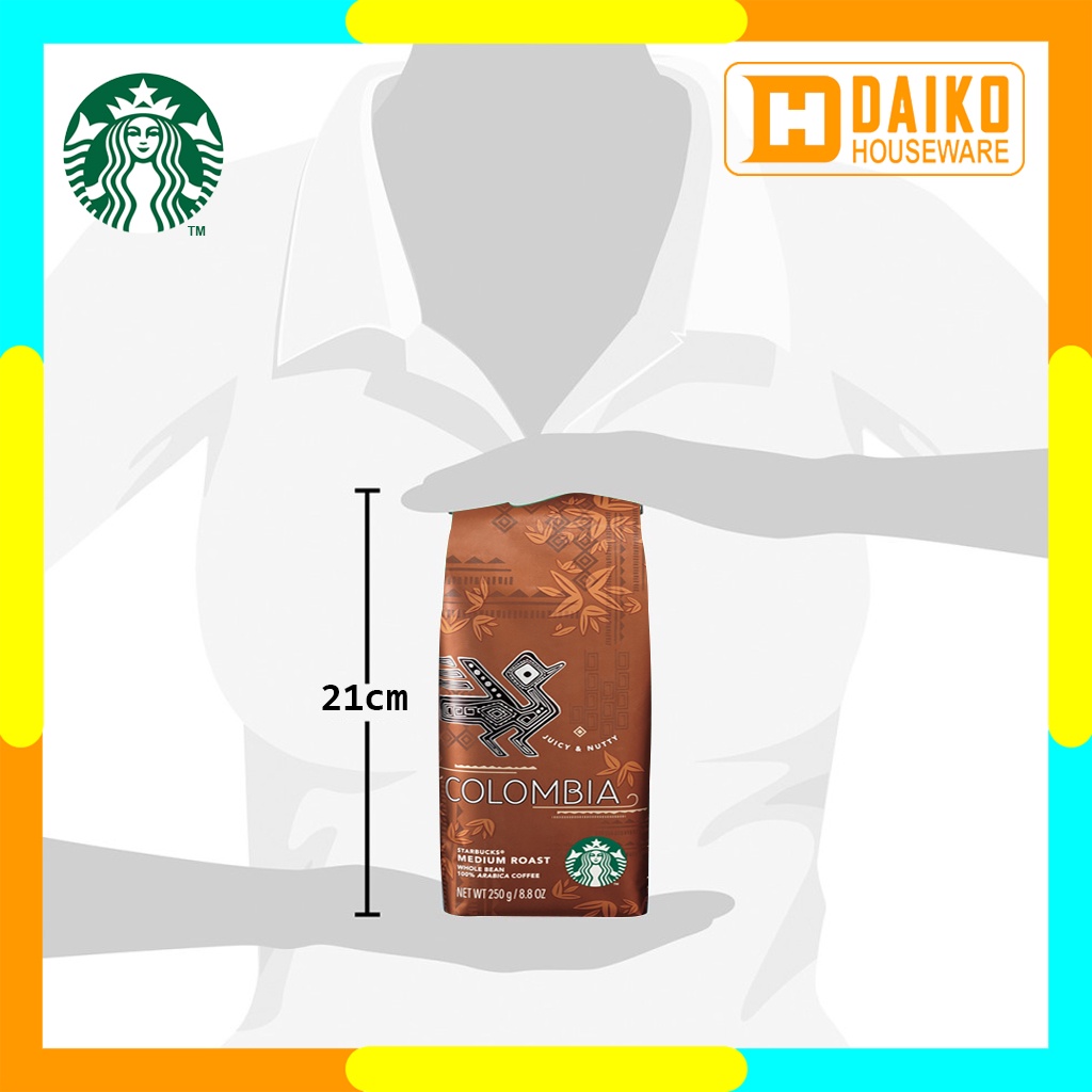 Kopi Starbucks Whole Bean Colombia Medium Roast Coffee Sachet Bag 250 gr