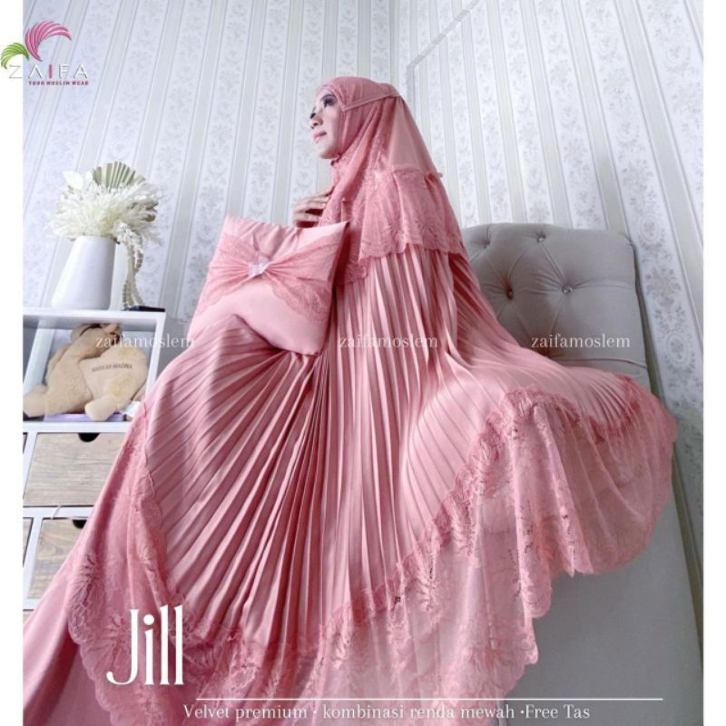 NEW MUKENA JILL// MUKENA QAISHA// MUKENA PLISKET, Mukena Mewah Hantaran Mukena Renda Ori Free Tas Mu