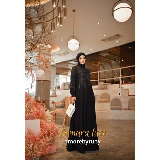 Terbaru SAMARA LACE AMORE BY RUBY DRESS GAMIS WANITA MEWAH TERBARU MURAH GAMIS SWAROVSKY Murah