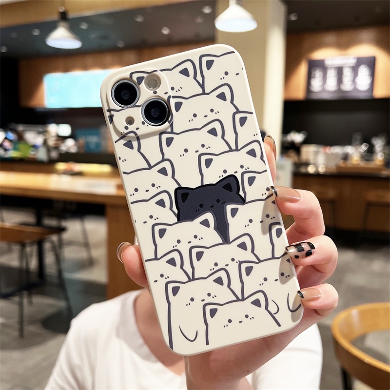 CASE  MEOW OPPO A5S A7 A11K A12 A54 A53 A15 A15S A16 A17 A17K A3S A5 A9 2020 A52 A33 A55 A76 A96 A92 A74 4G A95 5G RENO 8T 7 5G 5 5F 6