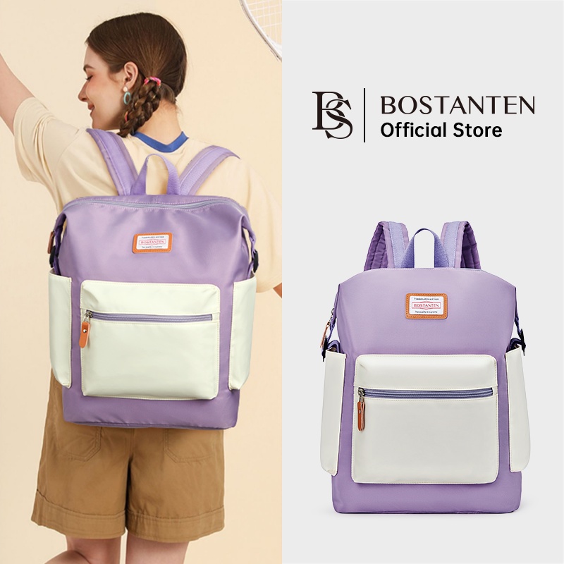 [New Arrival Rebutan lebih awal]Bostanten Ransel Pria Ransel Wanita Tas Couple Tas Kanvas Unisex Tas Pelajar Berbagai Warna