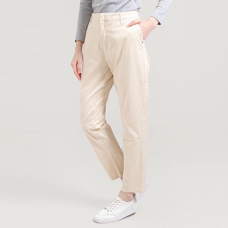 3Second Original Celana Basic Panjang Cotton Katun Spandex Long Pants Wanita Cream Tapioca 110422