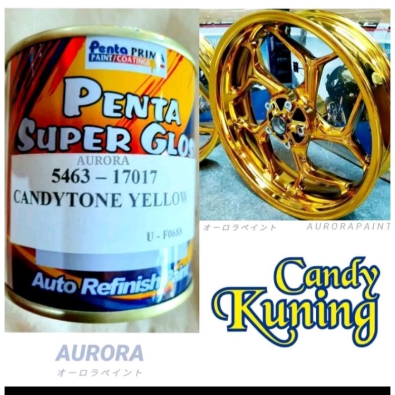 CAT PAKET LENGKAP PENTA SUPER GLOSS CANDYTONE YELLOW - CANDY KUNING