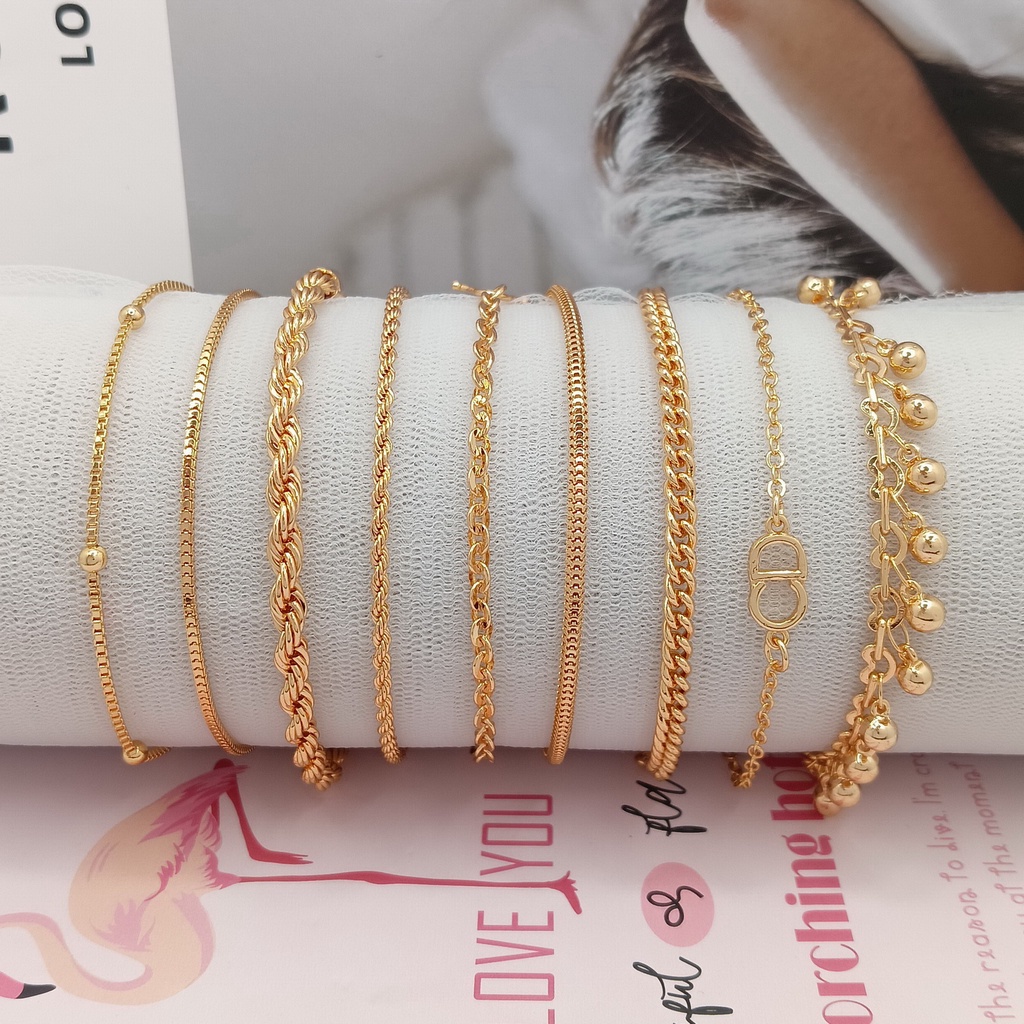 Gelang Tangan Wanita Xuping Rantai Ulir Bola Lonceng RINN Jewelry - BB459