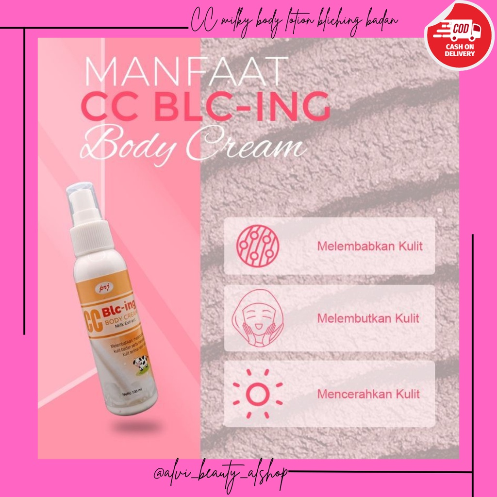 CC bleaching body crem CC milky body lotion bliching badan