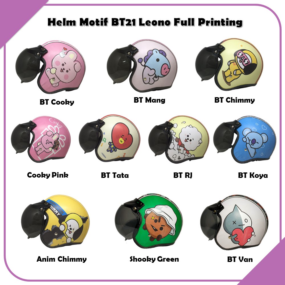 Helm Bogo Retro Anak Motif BT21