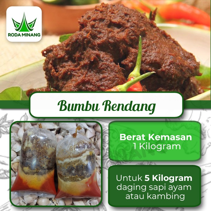 

Bumbu Rendang Padang Bumbu Giling Jadi Basah Campur Halus Segar Instant 1 Kg