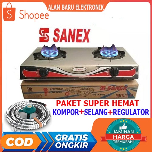 Os3- Kompor Gas Sanex 2 Tungku / Kompor Gas 2 Tungku Murah Promo Cuci Gudang / Kompor 2 Tungku /